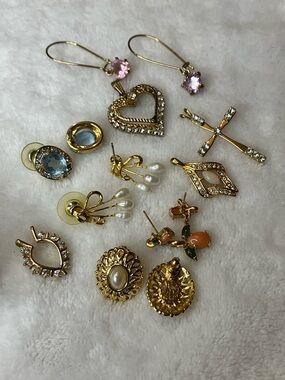 Gold-Tone Mixed Earrings and Pendants